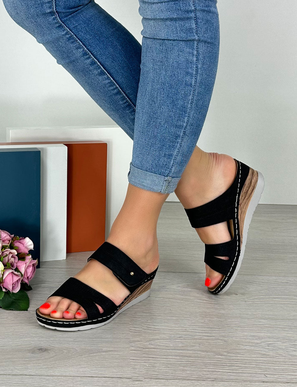 Sandalias Aurea - Negras