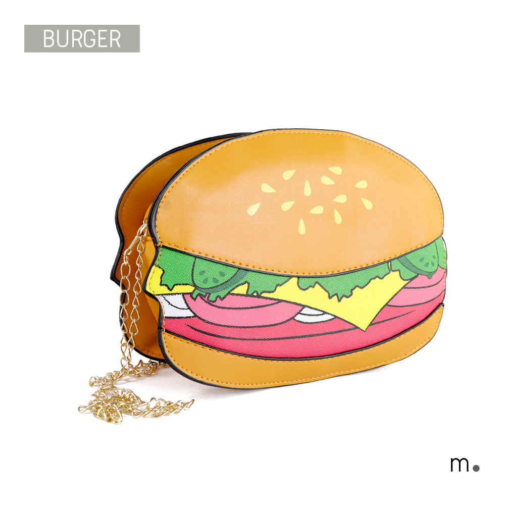 Bolso de hombro con forma de hamburguesa