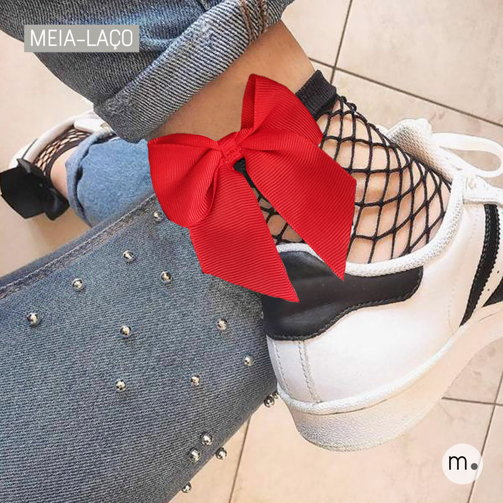Calcetín con lazo mini - Rojo