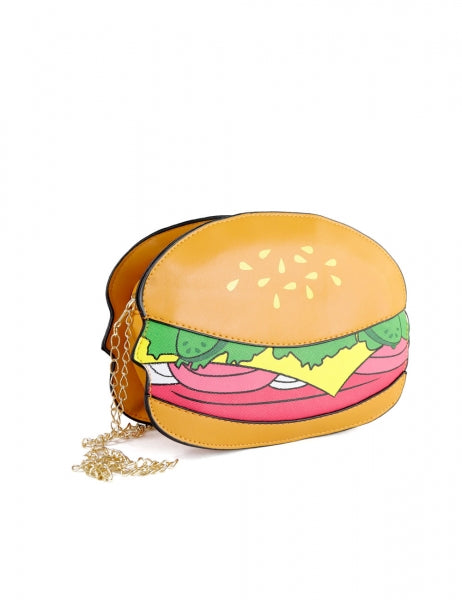 Bolso de hombro con forma de hamburguesa