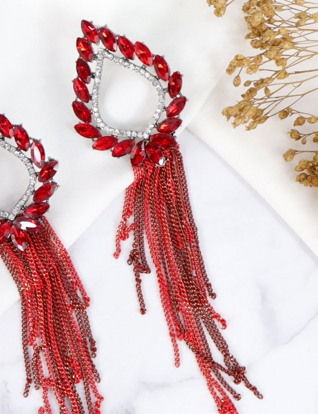 Pendientes Cascada - Rojo