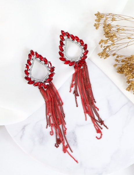 Pendientes Cascada - Rojo