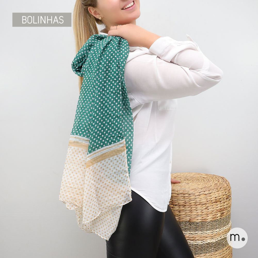 Bufanda de lunares - Verde