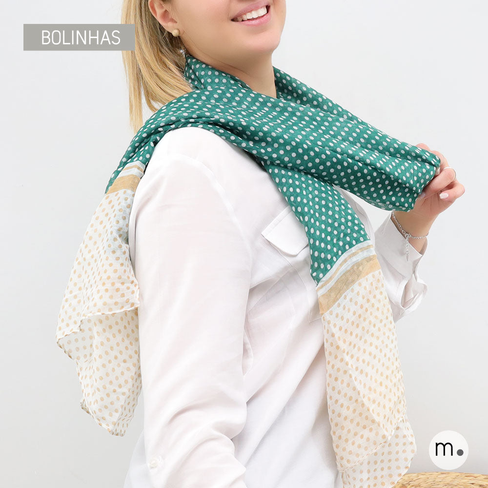 Bufanda de lunares - Verde