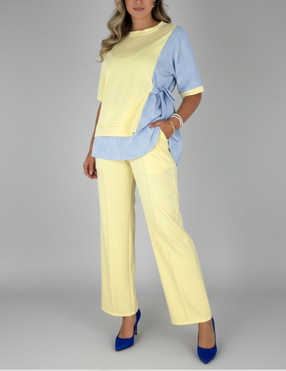 Conjunto violeta-amarillo