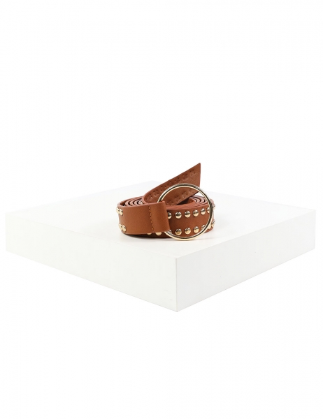 Cinturón con tachuelas - Camel