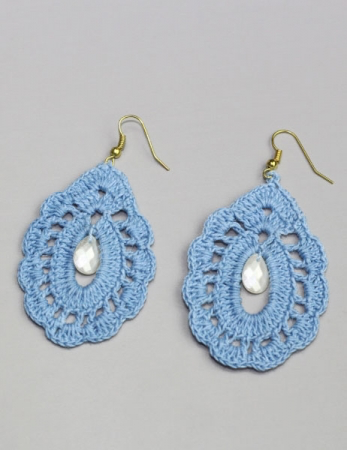 Pendientes de caqui - Azul