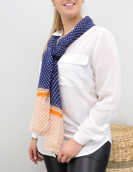 Bufanda de lunares - Azul