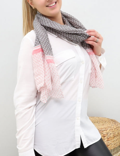 Bufanda de lunares - Gris