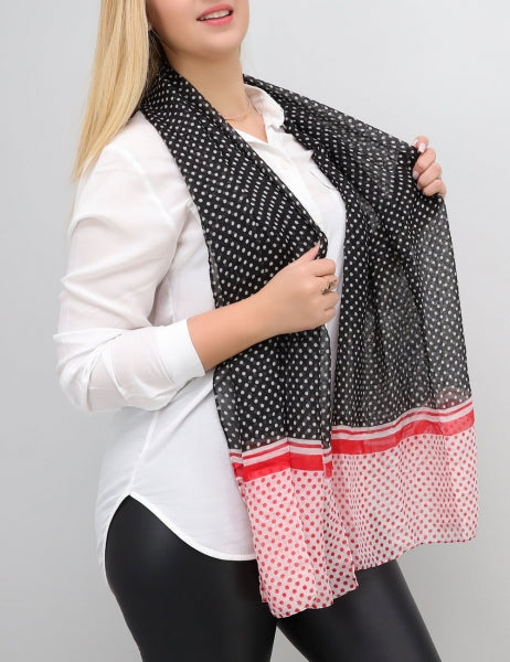 Bufanda de lunares - negra