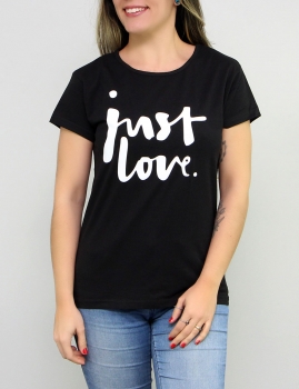 T-Shirt Just Love - Negro