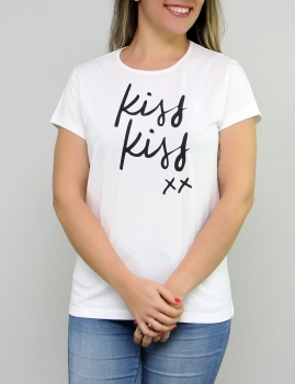 T-Shirt Kiss - Blanco