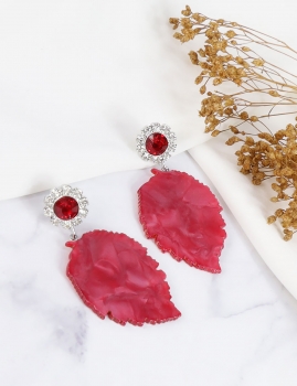 PENDIENTES LEAF - ROJO